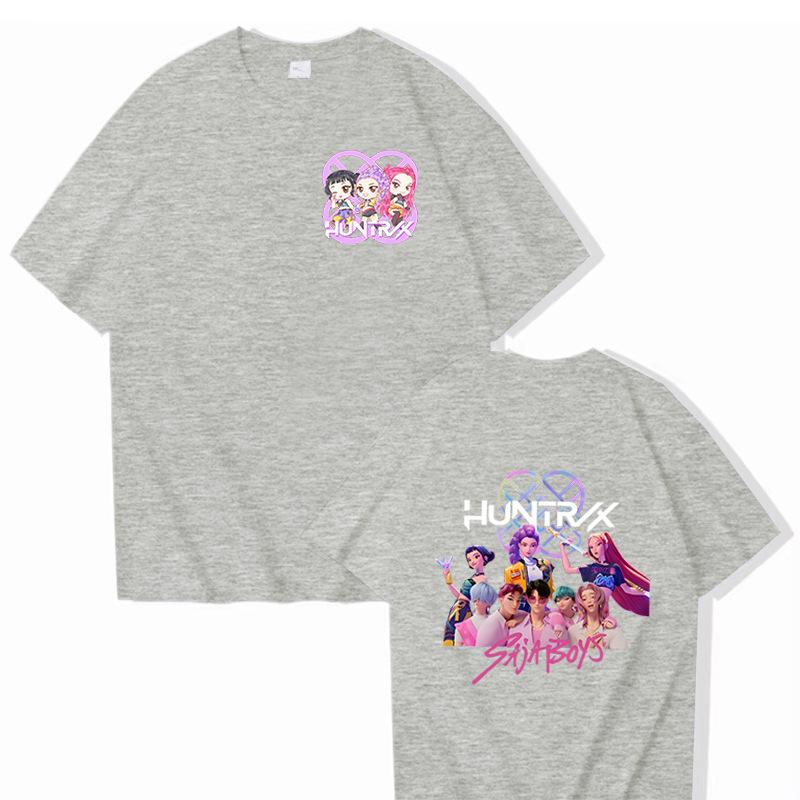 16 Colors Fashion T-shirt Cartoon KPop Demon Hunters Elements Printing Adult Trendy Men's Fashion Casual Plus Size Women's Street Top