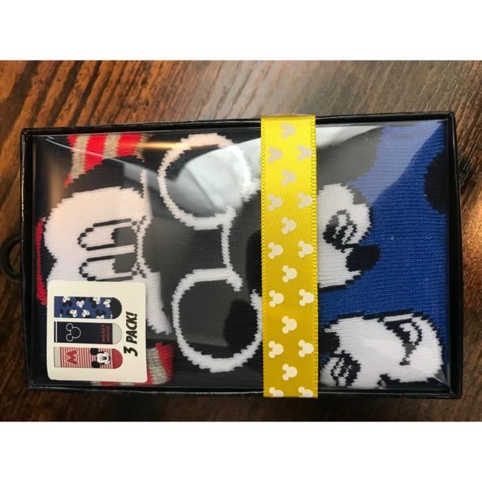 Chaussettes - Mickey - Lot de 3 paires - Taille 31-34 - Multicolore - Mixte