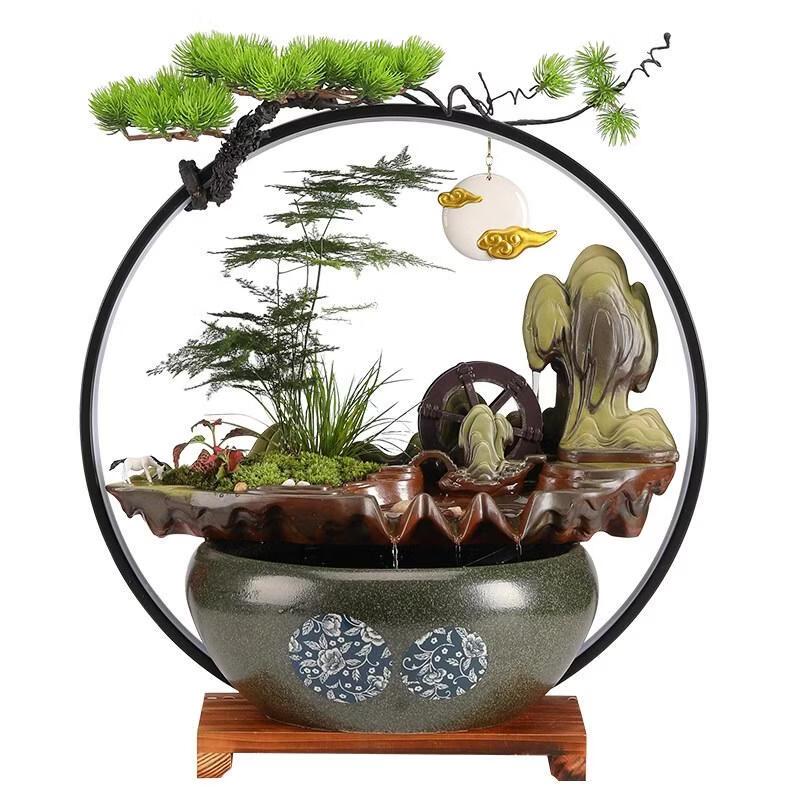 HANDUNYOU Mountain Stream Micro-Landscape Terrarium with Fogger