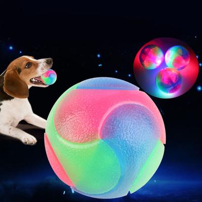 Pet Dog Rubber Ball Colorful Flashing Bite Resistance Chew Puzzle Toys for Pet Training