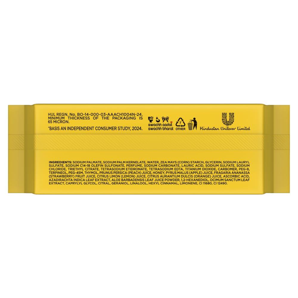 LIFEBUOY Zitronenfrische Seifenstück Packung mit 1 MIT 125G X 7 Seife (insgesamt 875g) Seifenstücke für erfrischendes Bad und Geruchskontrolle, sanfte Reinigung