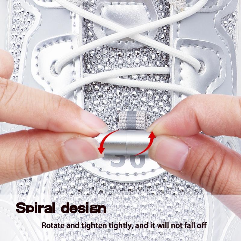 Install Simple Swivel Buckle Laces Automatic Shoelaces Without Ties Unisex Thick Rope Tennis Sneakers Shoelace Shoe Accessories