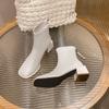 French British style thick heel short women's boots new autumn and winter fashion retro versatile thin high heel short boots women