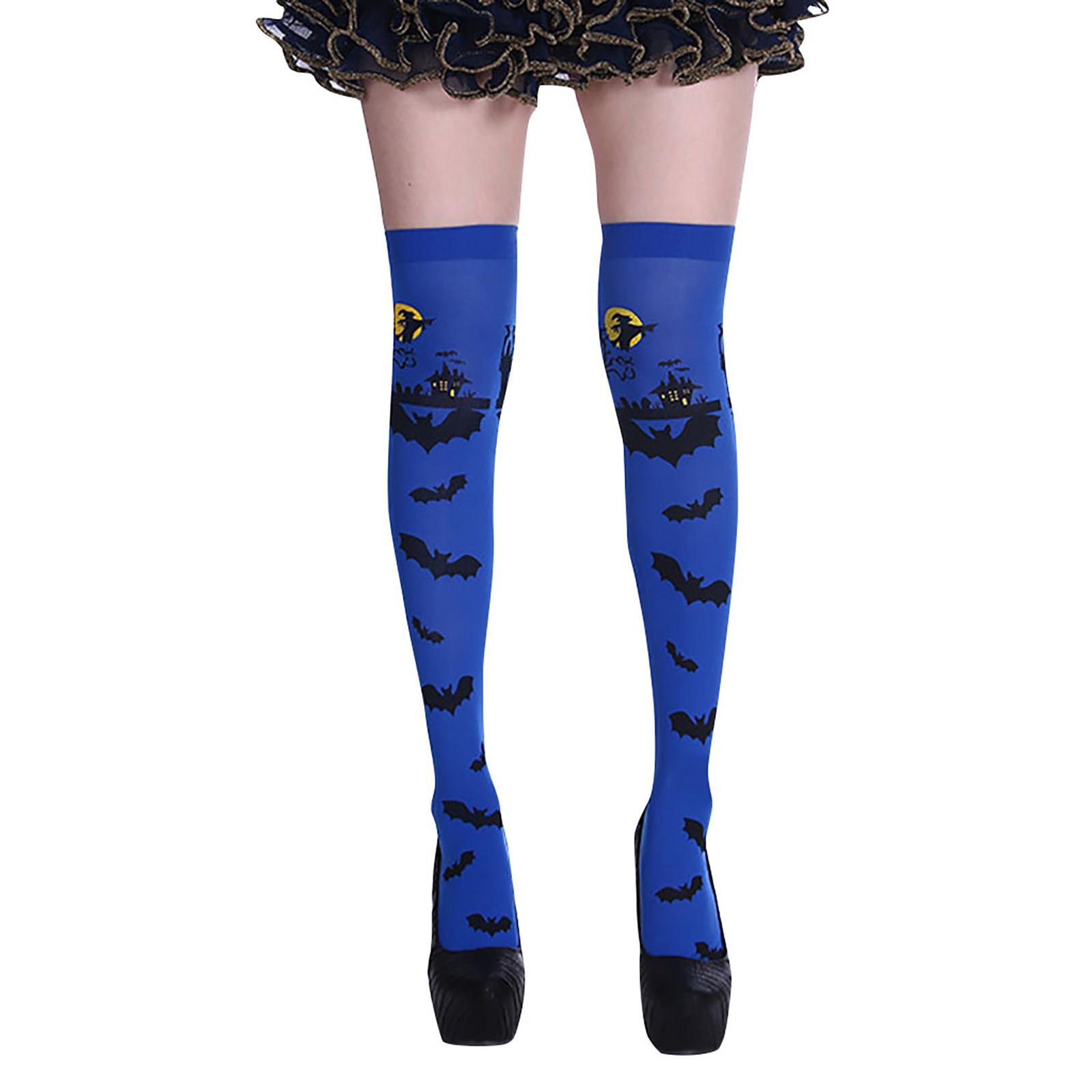 

Панчохи з принтом на Хеллоуїн. Довгі шкарпетки. Нарядні сукні синій