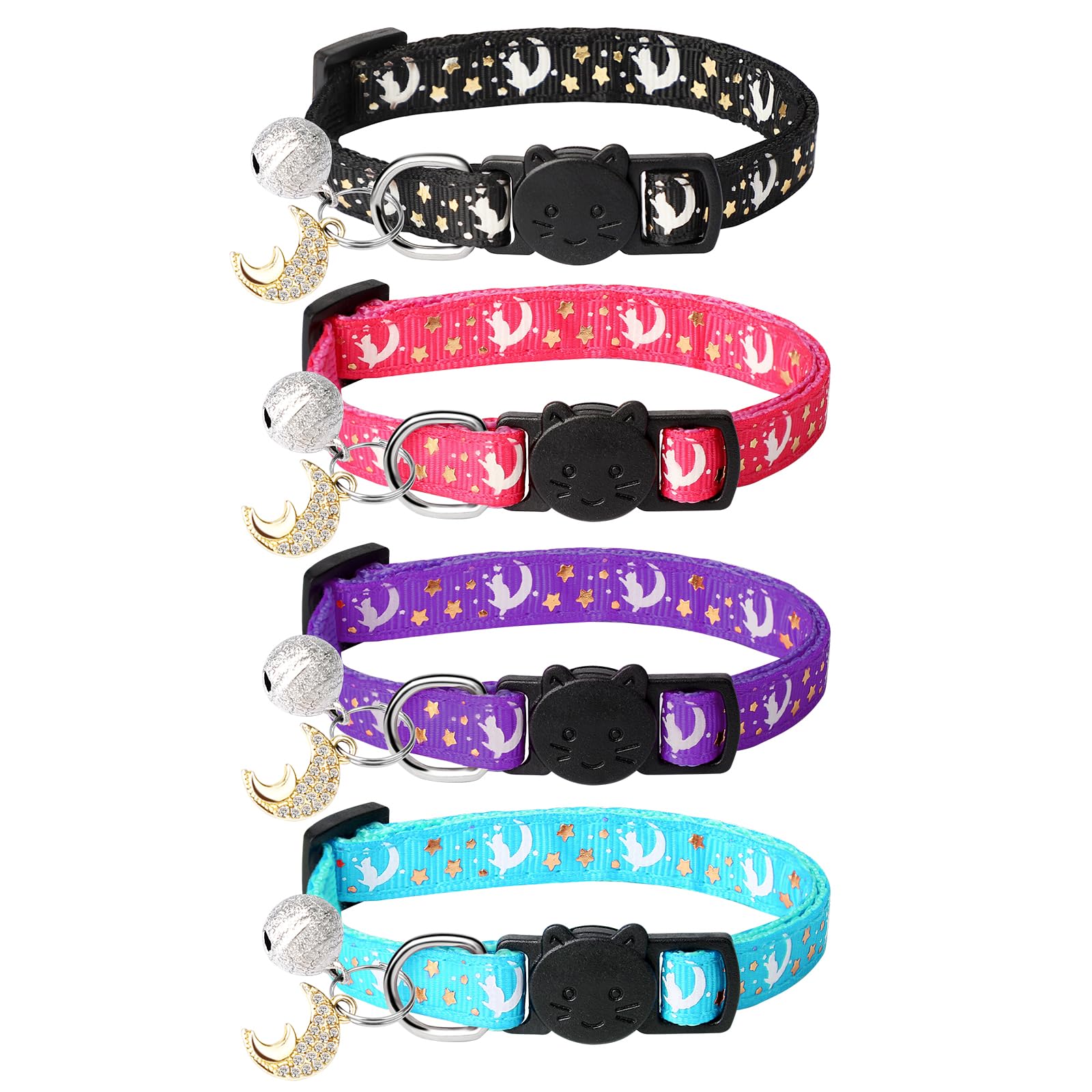 

Enbluy Набор светящихся кошек-питомцев со съемной безопасной пряжкой и регулируемым размером Милый Милый Подходит для маленьких маленьких собак Ошейники, 4, Ошейники,