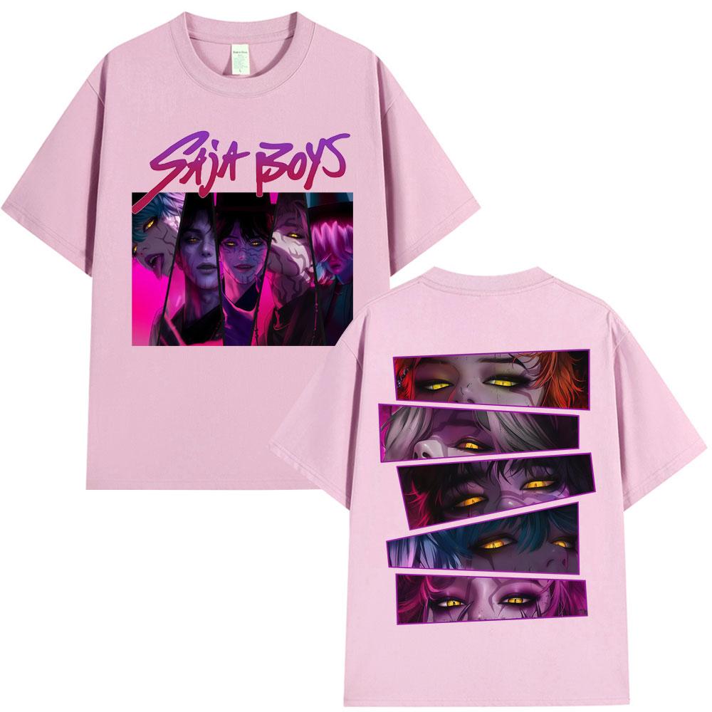 Kpop Movie Anime Demon Hunters Saja Boy Graphic T Shirt Fashion Vintage Manga Men Women T-shirts Oversized Casual Cotton T-shirt