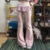 RogueWave Dames Y2k Lange Broeken Nep Twee Delen 2000s Kpop Mode Gyaru Lage Taille Wijde Broek Skinny Zoet Harajuku