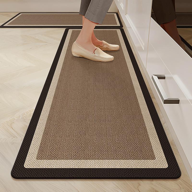 Kitchen Mat Non Slip Waterproof TPE Foam Rug Dark Brown Anti Fatigue Floor Mats for Kitchen