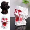 Spooky Desktop Storage Gothic Skull Pen Holder, Realistic Zombie Head Makeup Brush Organizer, Large Capacity Wide Mouth Desk Accessory Container,