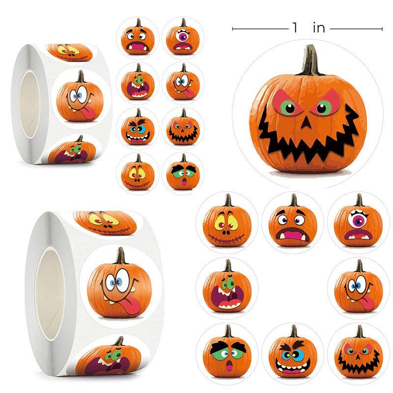 25MM , 500 Pieces/roll, Happy Halloween, Children's Toys, Animals, Thank You Decorations, Stickers, Holiday Party Labels