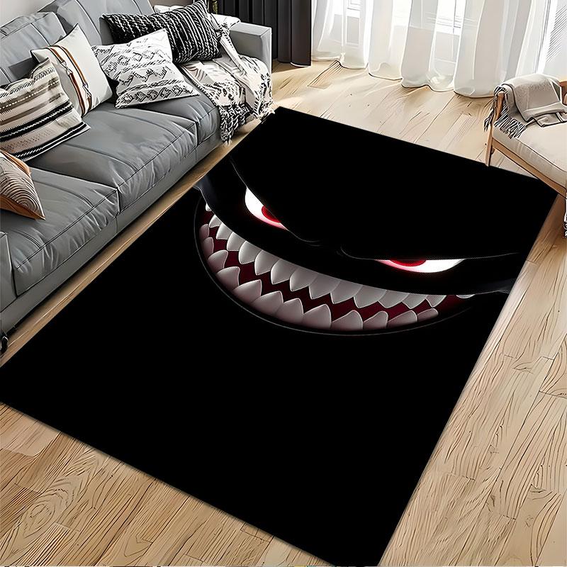 Dark Grinning Face Art Carpet suitable as a non-slip mat for the living room or bedroom sofa
