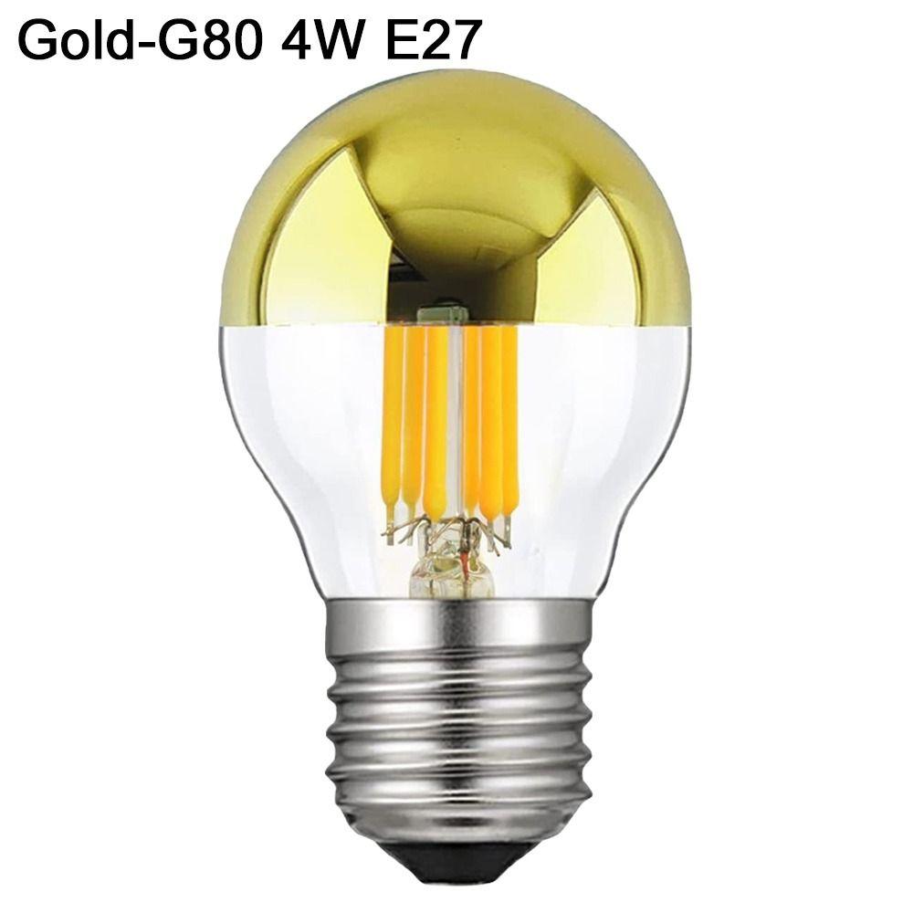 Bulbs New E27 Silver Light Ncandescent Mirror Reflection A60 Semi-plated Bulb LED Filament Bulb