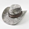 Fashion Cow Head Decorate Western Cowboy Hat Faux Leather Vintage Gentleman Jazz Hats for Men Panama Cowgirl Hat