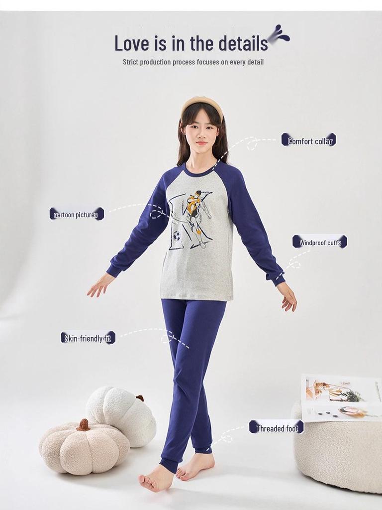 Thermounterwäsche-Set für Kinder: Weiche Baumwoll-Basisschicht-Pyjamas für Jungen und Mädchen - Perfekt für Herbst- und Winterkleidung.