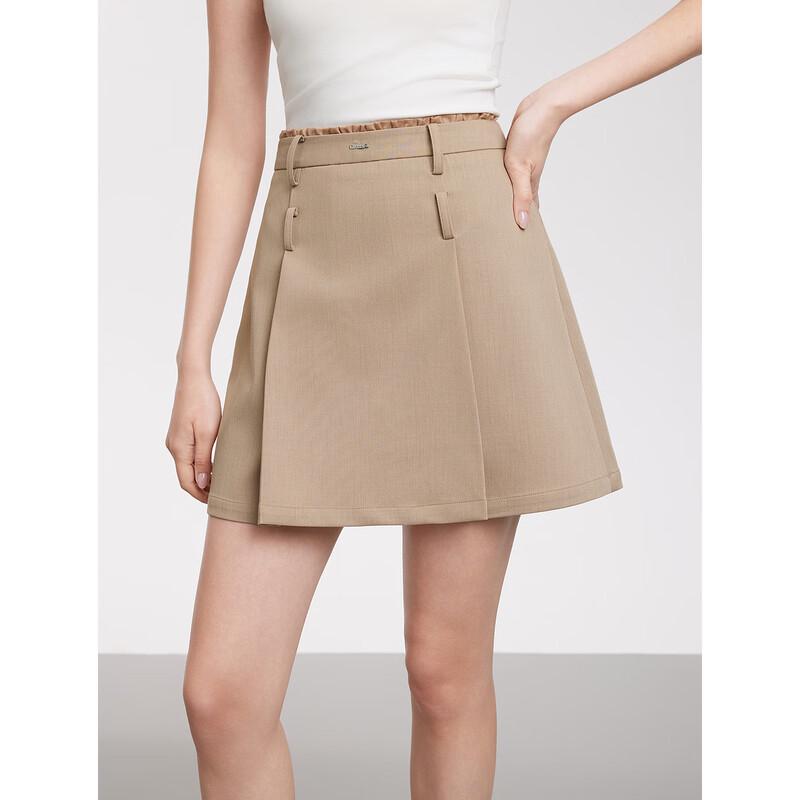 ELLE Khaki A-Line Short Skirt L