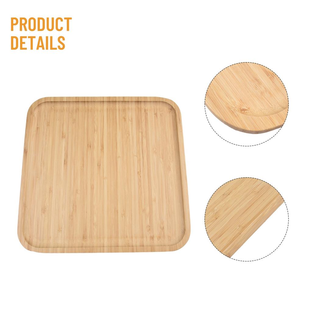Kitchen Square Bamboo Serving Tray Tableware Tray Long Lasting Durability