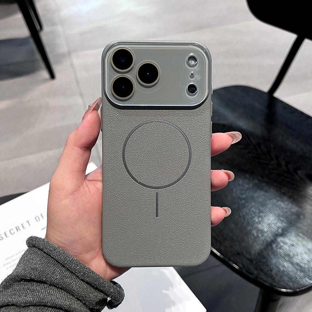 Compatible with Apple IPhone 17 Pro Max Leather Texture Magnetic Phone Case, Supports Wireless Charging, and Is A Protective Case for IPhone 16 Plus