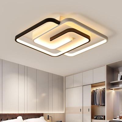 Schlafzimmer Led Kronleuchter Licht Schwarz Weiß Quadrat Moderne Decken Lampe Dachboden Wohnzimmer Esszimmer