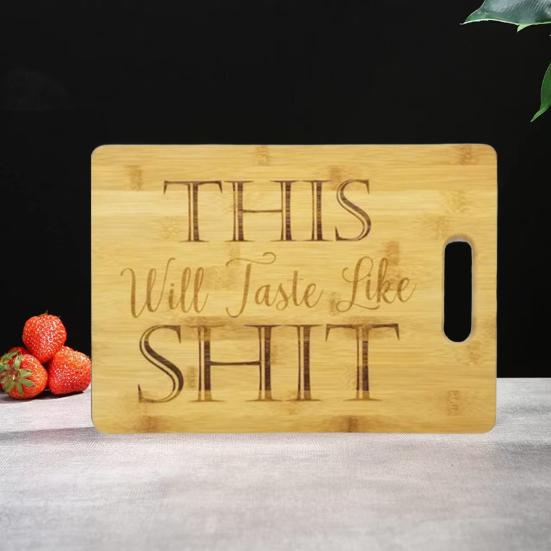 Personalized Cutting Boards Funny Chopping Board Bamboo Engraved Charcuterie Board with Initials Wood Cheese Board Humor Dirty Xmas Gift for Friends