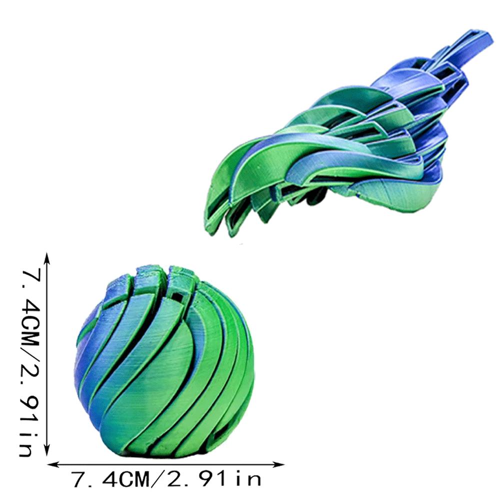 Creative Slime Ball Fidget Toy Printed Twistsphere Gear Liquid Flow With Rotating Design Anxiety Relief Toys 3D Round Sensory Compression Bouncy
