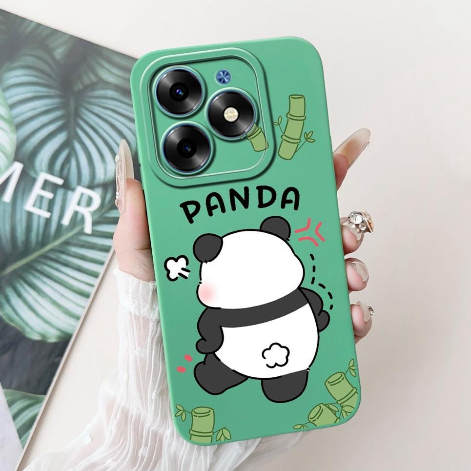 For Cover Tecno Spark Go 2024 Lovely Panda Funny Animals Meme Funda Etui For Tecno SparkGo 2024 Soft Liquid Silicone BG6 Cases
