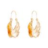 Gold Plated Twisted Leaf Hoop Earrings, Modern Abstract Sculptural Drop Hoops for Women