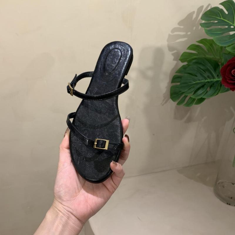 

Балетки Простые тапочки Новые ретро сандалии с пряжкой 39 чёрный