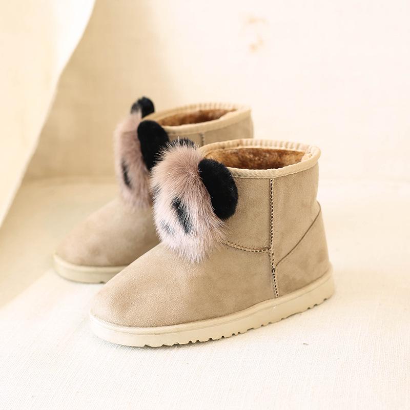 Snow Boots Women's Short Boots Velvet New Women's Boots 2025 Winter Korean Version Cotton Shoes Hairball Panda Short Boots
