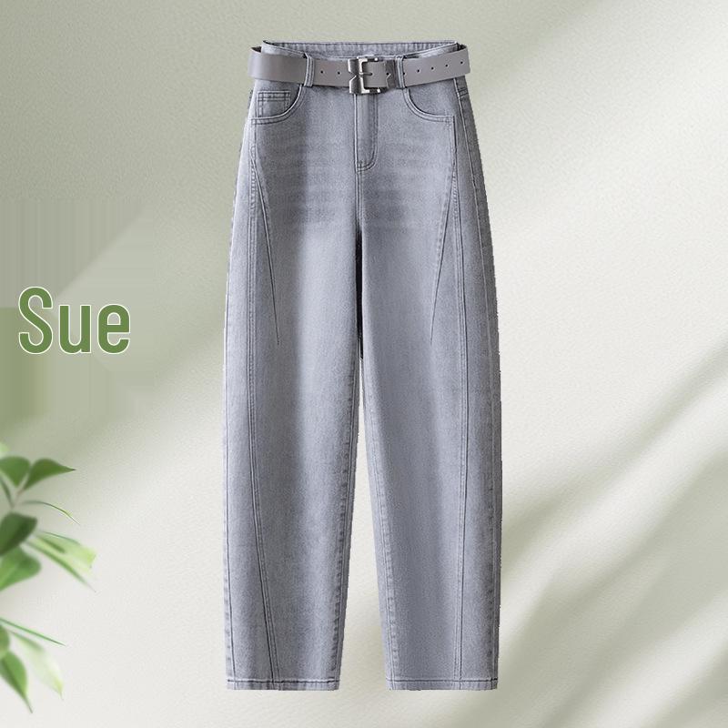 

Smog Grey Women s Curved Leg High Waist Anti-Wrinkle Wide Leg Jeans - Spring/Summer 2026 Collection 26