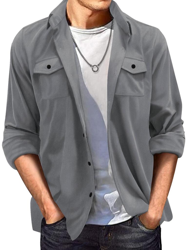 2024 Men's European American Suede Lapel Casual Jacket - Spring/Autumn Style