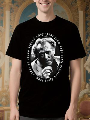 CHARELS BUKOWSKI PORTRAIT T-Shirt Zitat Barfly Poesie Trink...