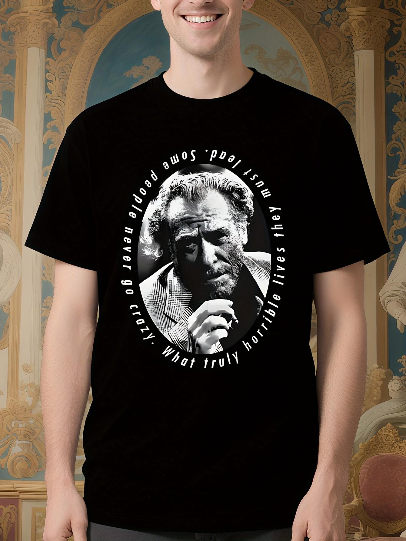 CHARELS BUKOWSKI PORTRAIT Tshirt Quote Barfly Poetry Drin... XXL