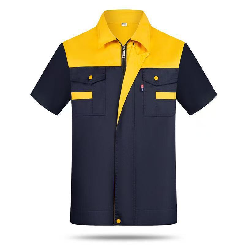 Custom Short Sleeve Workwear Set for Auto Repair and Construction - Wear-Resistant Labor Protection Clothing