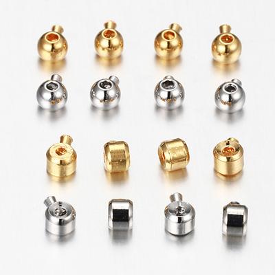 10-20pcs Clasp Metal Crimp End Beads Gold Color Bead Button Clasps for DIY Jewelry Making Findings Components Handmade Wholesale