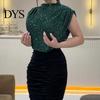 Bodycon Sequin Dress Women Glitter Round Neck Sleeveless High Waist Lady Elegant Sequins Split Long Evening Party Gown Chic Cocktail