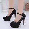 Wedding Shoes Women High Heels Pumps Bride Shoes Platform Super High Heel 12cm Black Silver Platform Shoes