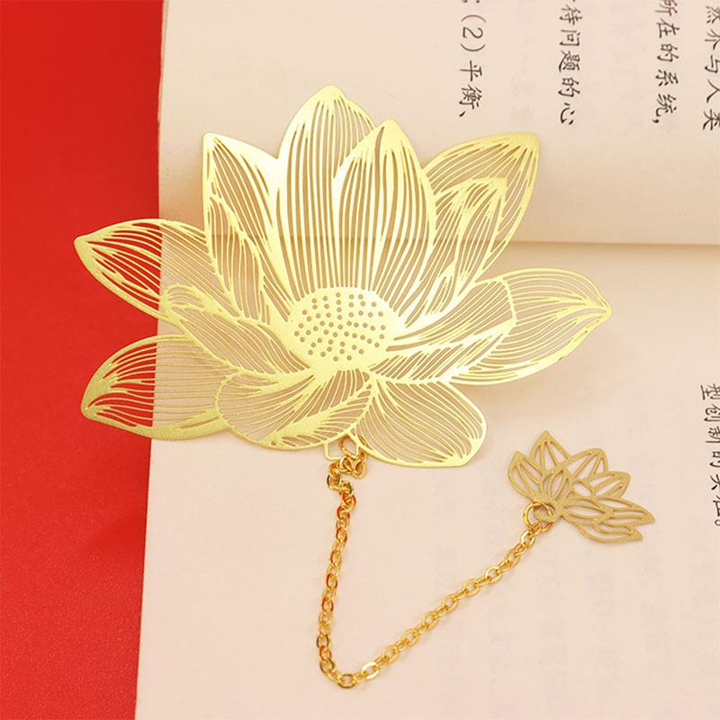 

Student Chinese Style Stationery Retro Metal Bookmarks Hollow Ginkgo Biloba Maple Leaf Lotus Vein Book Marks School Office Student Stationery Supply A2