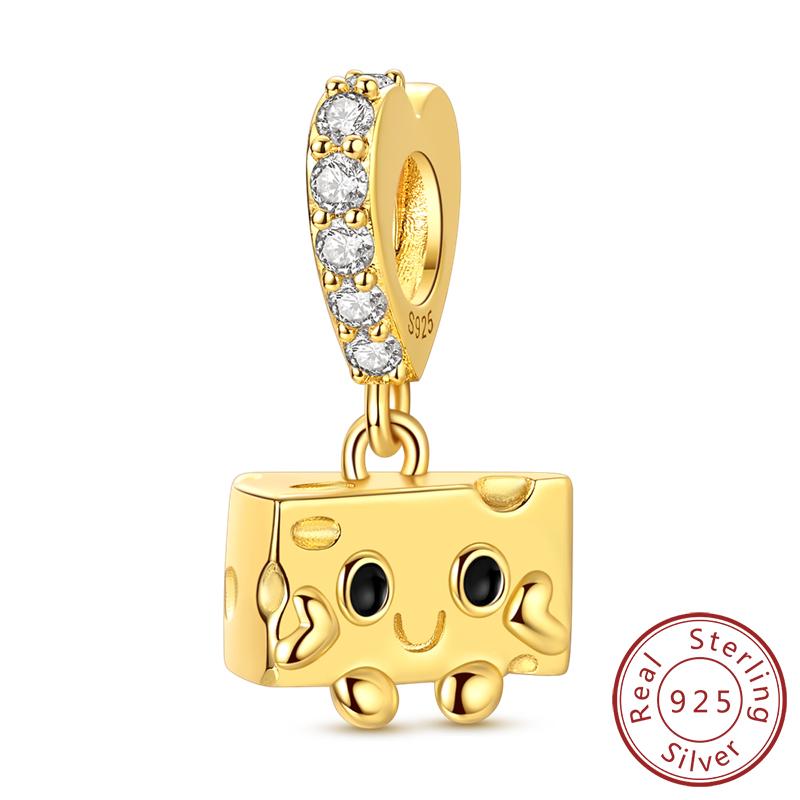 Guld Original Berlock Pärla Koppar Leopard Kors Hundben Jord Flygplan Berlock Passar Armband Hänge Kvinnor Gör-det-själv Smycken