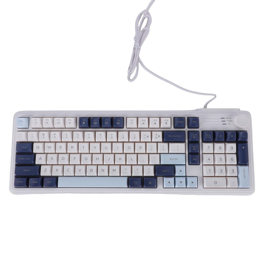 Wired Keyboard RGB Backlit USB Interface Gaming Keyboard with Knob Function for Computer