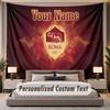 Custom Name Text Tapestry AS Roma FC Personalized Polyester Wall Tapestry For Bedroom And Room