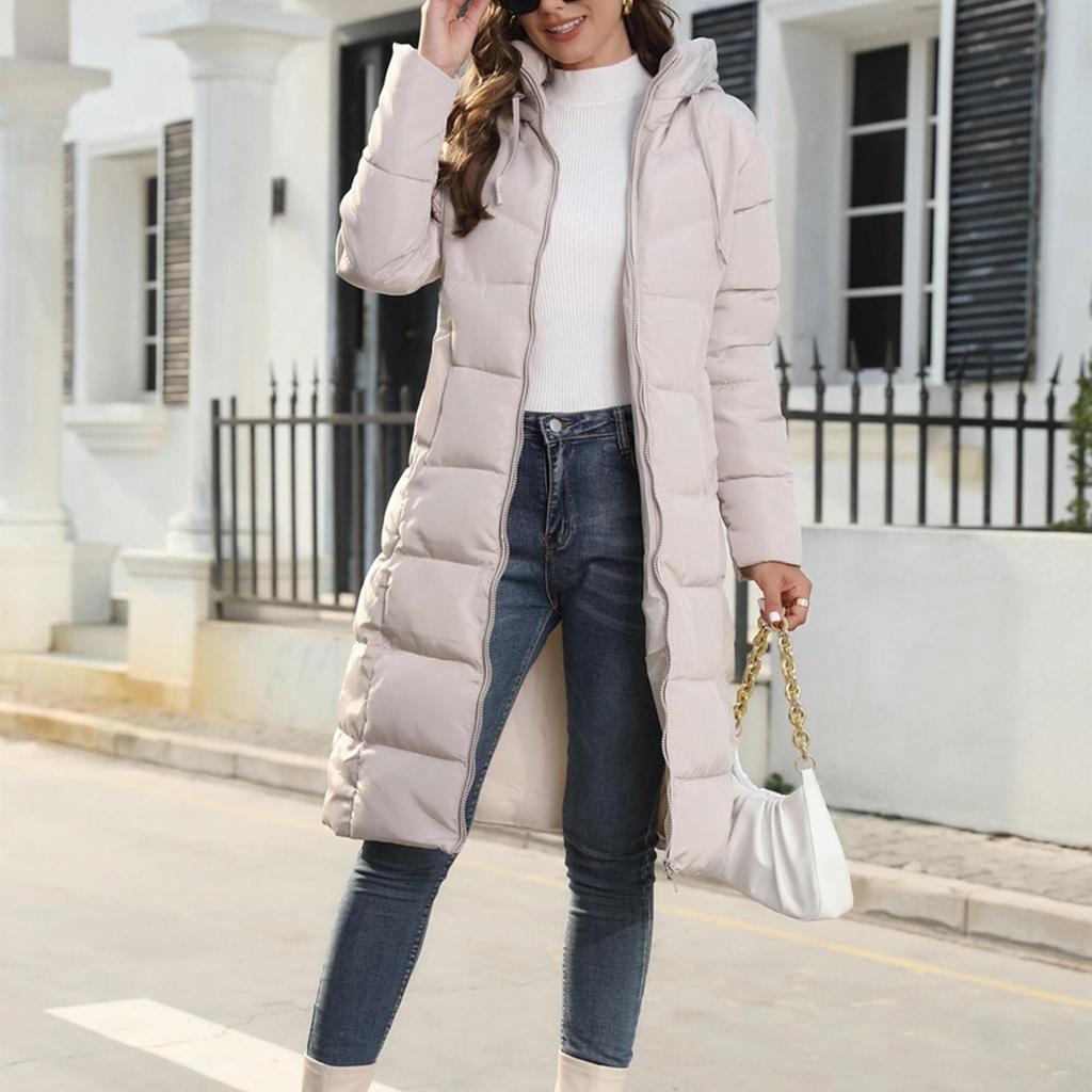 Women's Cotton Jacket, Medium Length, Slimming Warm Overcoat  Winter