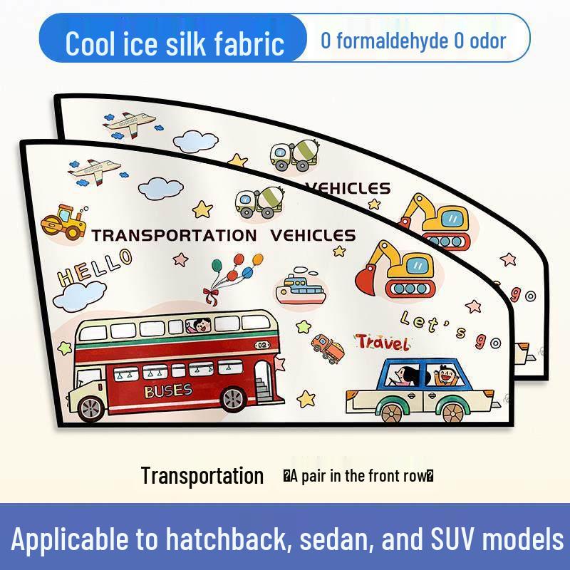Sliding Rail Car Sunshade Curtain for Vehicle Windows and Stroller, Model Y - Baby Side Window Sun Protection