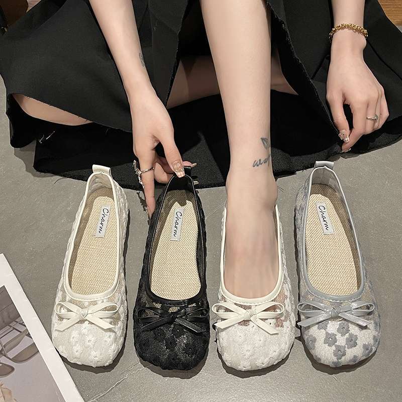 Gentle Single Shoes for Women with Outer Shoes 2025 New Summer Mesh Breathable One Pedal Soft Sole Old North Cloth Shoes for Women