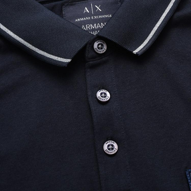 ARMANI EXCHANGE SS23 Polo Shirt Men's Marine Blue 8NZFPQ-ZJH4Z-1510
