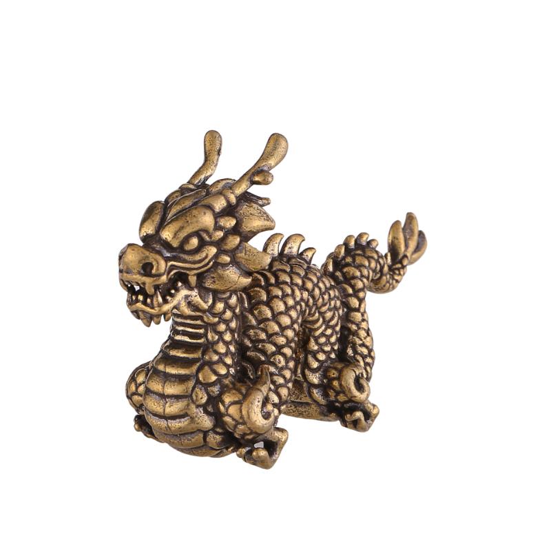 Vintage Bronze Ornament Chinese Dragon Statue Copper Figures Miniatures Home Decoration