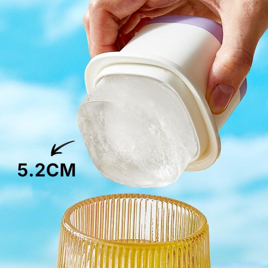 Silicone Ice Cube Mold with Lid Reusable Ice Ball Maker Large Flexible Ice