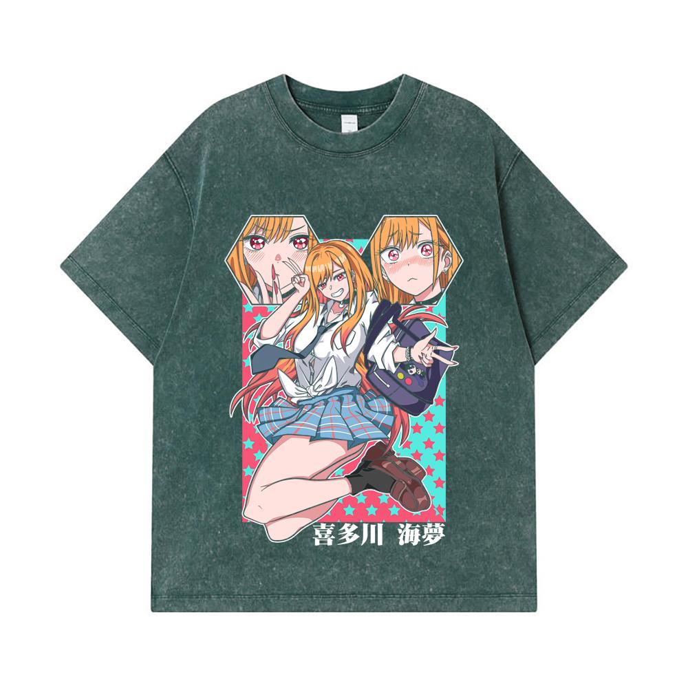 275 GSM Washed T-shirts 100% Cotton My Dress Up Darling V3 Marin Print Unisex Heavy Cotton T Shirt