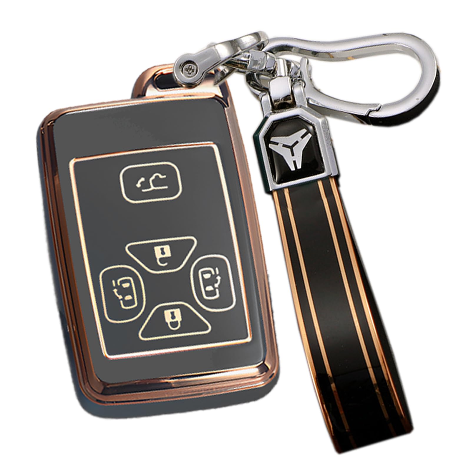 

Toyota Dedicated Smart Key Cover, Key Case, Key Holder, Silicone TPU Material, Compatible with M чёрный