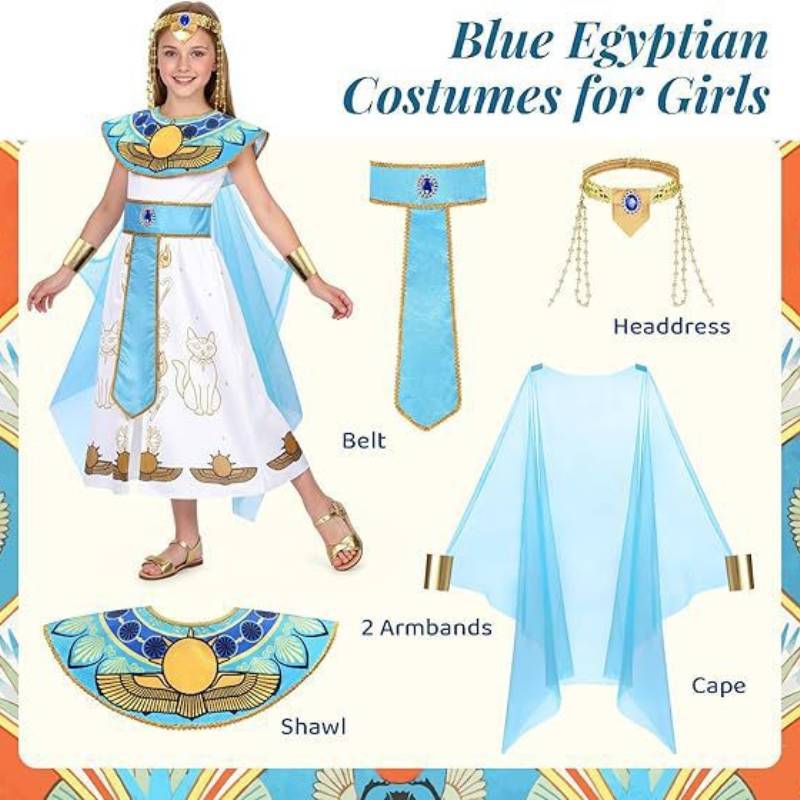 Nile River Princess Child Halloween Costume For Roleplay And Cosplay Events