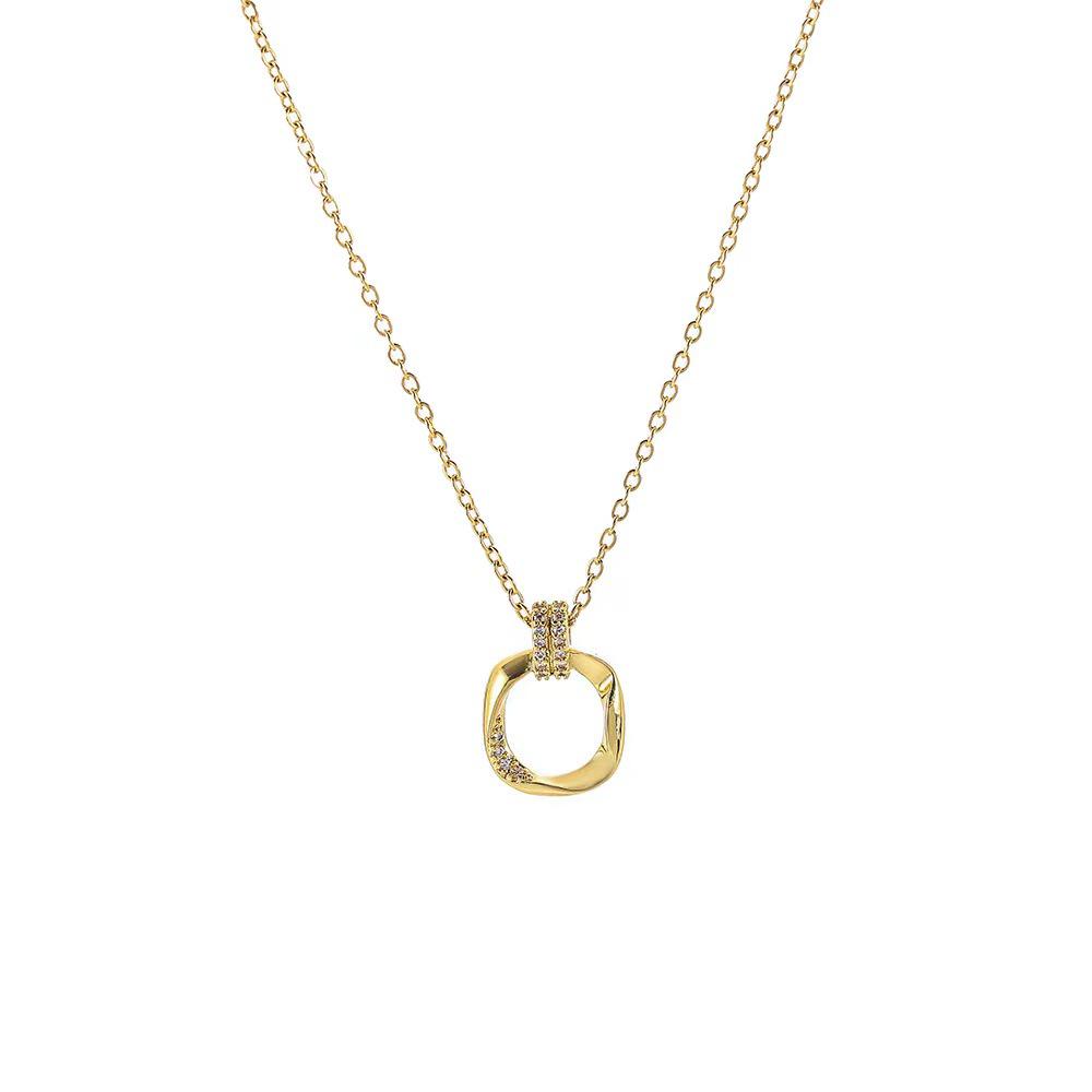 Geometric Square Necklace: High-End Light Luxury Pendant for Women